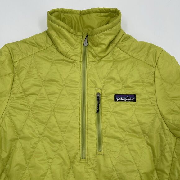 Patagonia Nano Puff Pullover Half Zip Jacket Womens Small Lime Green Style 84025 - Picture 2 of 7